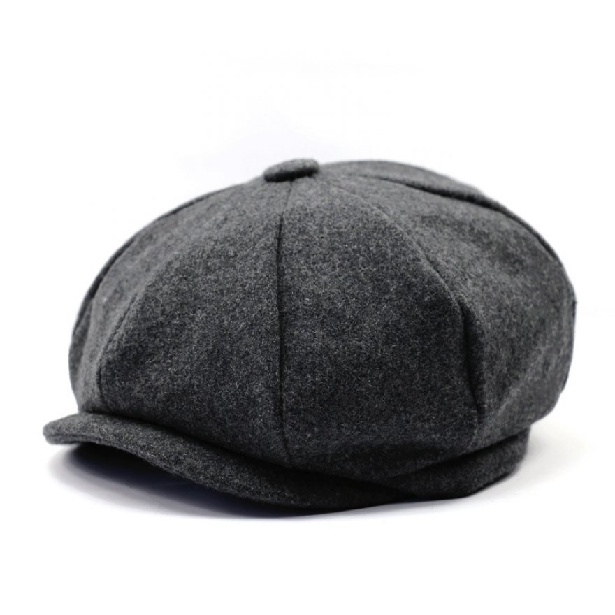 Fiebig Flatcap Cap Wolle melange Braun