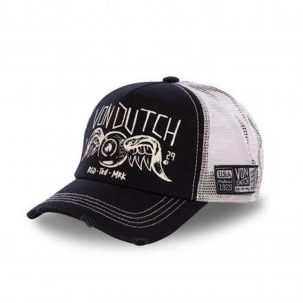 Kappe - Von Dutch Screen Print Trucker (schwarz/weiß)