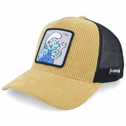 Kappe - Capslab Smurfs Handy Trucker (beige/schwarz)