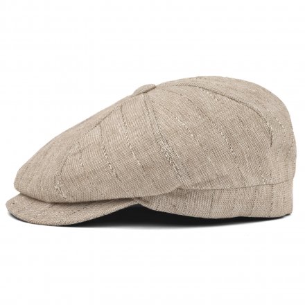 Schiebermütze / Schirmmütze - Gårda Crispin Striped Newsboy (beige)