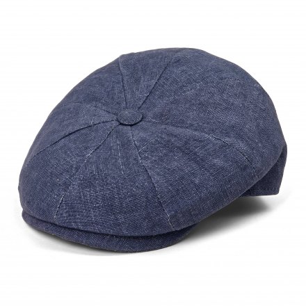 Gubbkeps / Flat cap - Gårda Vero Linen Newsboy Cap (blå)
