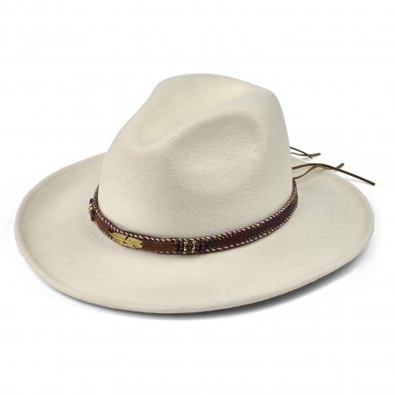 Hüte - Gårda Toquerville Crushable Wool felt Western hat (creme)