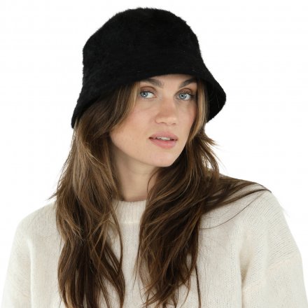 Hüte - Gårda Orvieto Angora Bucket Hat (schwarz)