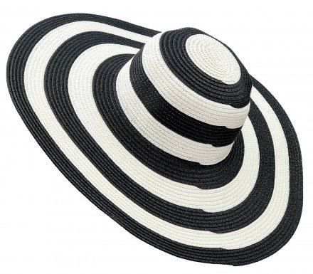 Hüte - Gårda Strohhut (schwarz/weiß)