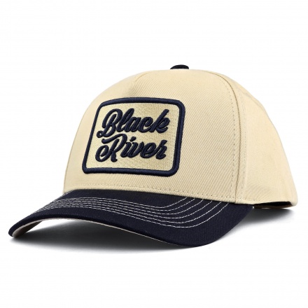 Kappe - Black River Denver Cotton Snapback (creme/marineblau)