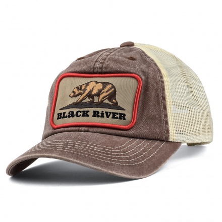 Kappe - Black River Grizzly Washed Trucker (braun/creme)