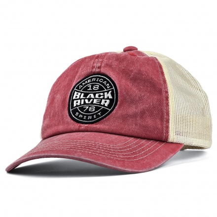 Kappe - Black River Knoxville Washed Trucker (rot/cremefarben)