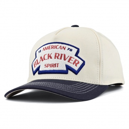 Kappe - Black River Nashville Cotton Snapback (cremefarben/Marineblau)