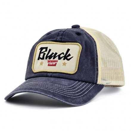 Kappe - Black River Toledo Washed Trucker (marineblau/creme)
