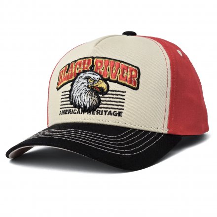 Kappe - Black River Falcon Trucker (cremefarben/rot/schwarz)