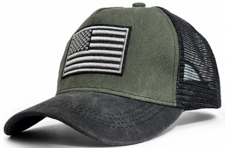 Kappe - Gårda Flag Denim Trucker Cap (grün/schwarz)