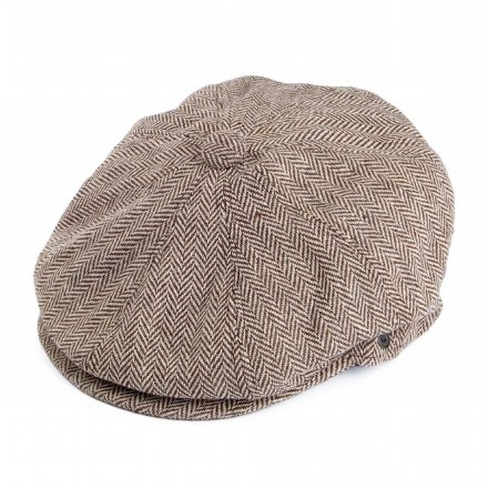 Schiebermütze / Schirmmütze - Jaxon Herringbone Newsboy Cap (braun)
