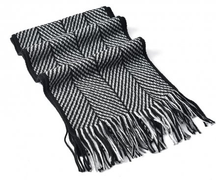 Schals - Gårda ZigZag Knitted Tassel Scarf (Schwarz/Weiß)