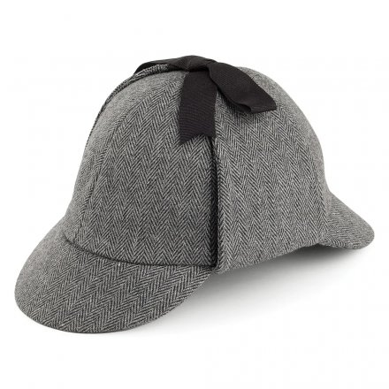 Hüte - Herringbone Sherlock Holmes Deerstalker Hat (Grau)