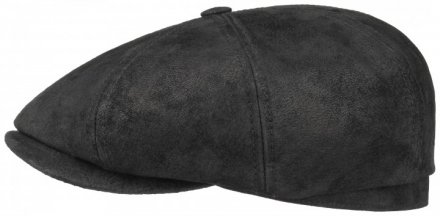 Schiebermütze / Schirmmütze - Stetson Hatteras Leather Flat Cap (schwarz)