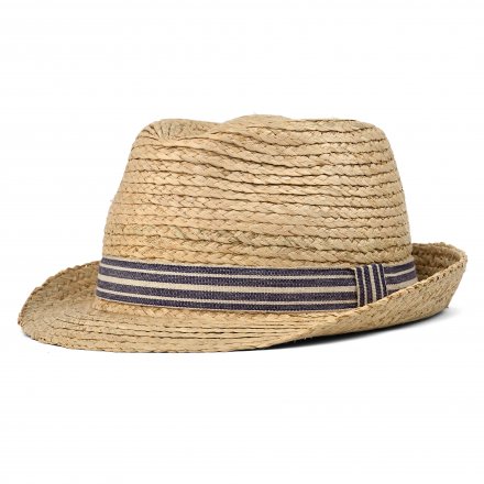Strohhut - Gårda Marzagan Raffia Trilby (Natur/Blau)