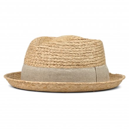 Strohhut - Gårda Serreta Raffia Trilby (Hellnatur/Hellgrau)