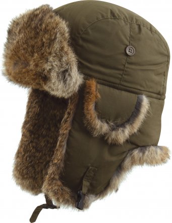 Mützen - MJM Trapper Hat Taslan with Rabbit Fur (Grün)