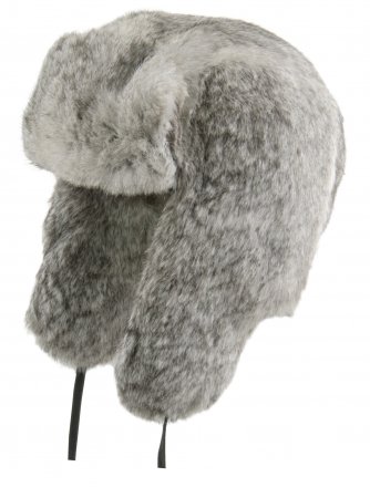 Fliegermützen - MJM Rabbit Fur Hat (Grey Melange)