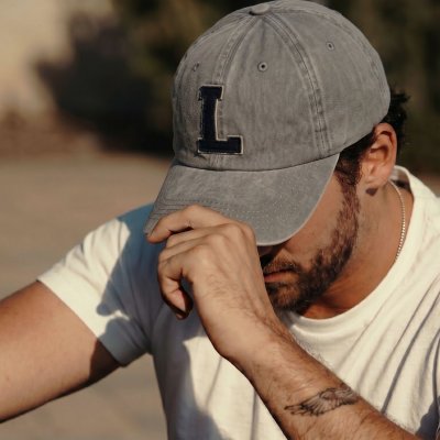Kappe - Gårda Letter Cap 'L' (hellgrau/blau)