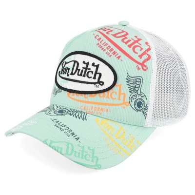 Kappe - Von Dutch Grafitti Trucker (mintgrün/weiß)