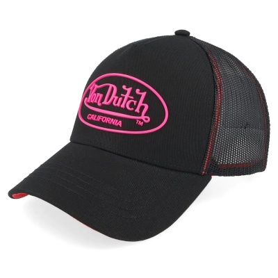Kappe - Von Dutch Oval Patch Trucker (schwarz/rosa)
