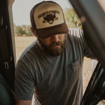 Kappe - Black River Cow Cotton Cap (cremefarben/braun)
