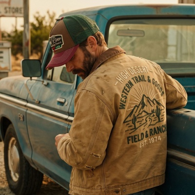 Kappe - Black River Outlaw Trucker (braun/grün/rot)