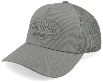 Kappe - Von Dutch Rubber Logo Trucker (grau)