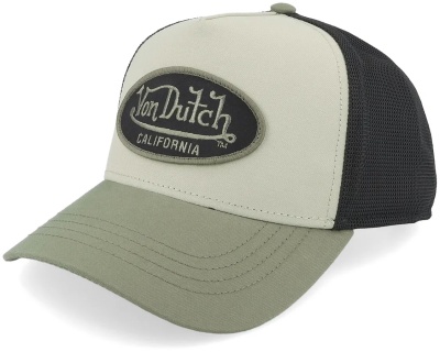 Kappe - Von Dutch Embroidery Trucker (Schwarz/Weiß/Grün)