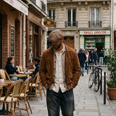 Schiebermütze / Schirmmütze - Gårda Vero Linen Newsboy Cap (braun)