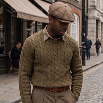 Schiebermütze / Schirmmütze - Gårda Vero Linen Newsboy Cap (braun)