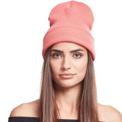 Mützen - Flexfit Tall Heavyweight Beanie (Coral)