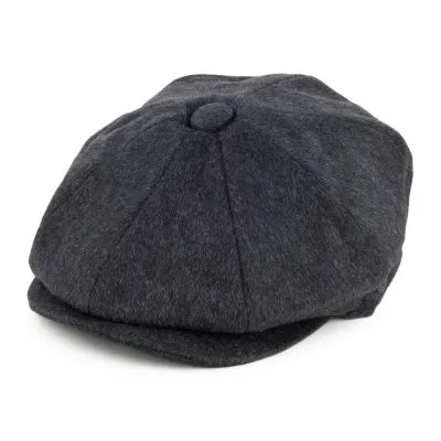 Schiebermütze / Schirmmütze - Jaxon Pure Wool Harlem Newsboy Cap (dunkelgrau)