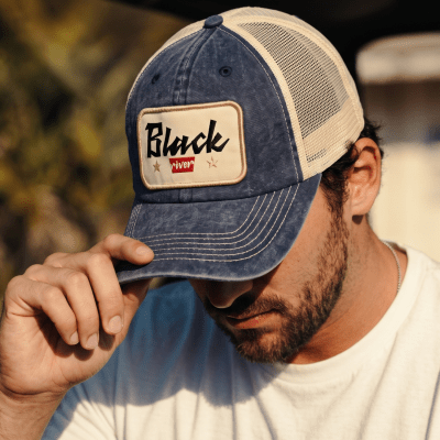 Kappe - Black River Toledo Washed Trucker (marineblau/creme)