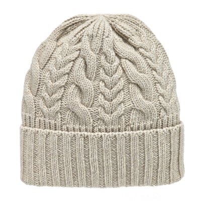 Mützen - Gårda Villars Cable Knit Wool Mix Beanie (beige)