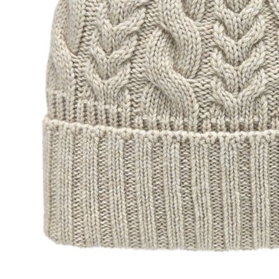 Mützen - Gårda Villars Cable Knit Wool Mix Beanie (beige)