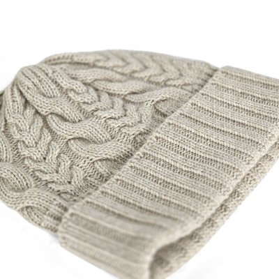 Mützen - Gårda Villars Cable Knit Wool Mix Beanie (beige)