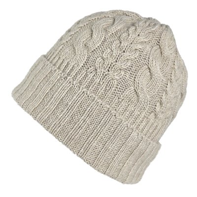 Mützen - Gårda Villars Cable Knit Wool Mix Beanie (beige)