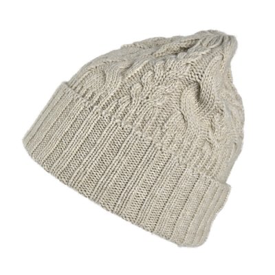 Mützen - Gårda Villars Cable Knit Wool Mix Beanie (beige)