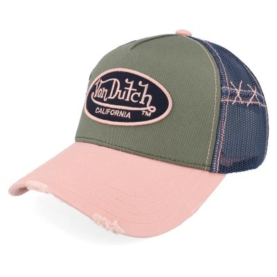 Kappe - Von Dutch Oval Patch Trucker (rosa/mehrfarbig)