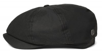 Schiebermütze / Schirmmütze - Jaxon Hats British Millerain Waxed Cotton Flat Cap (schwarz)