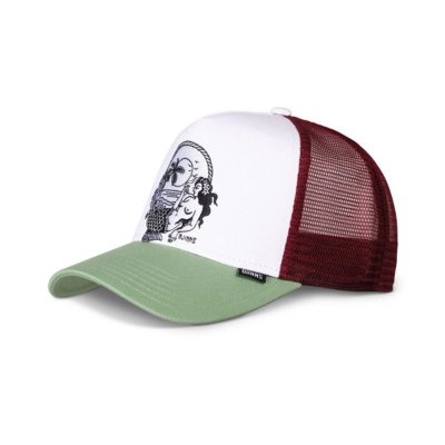 Kappe - Djinns HFT Lazy Mermaid Trucker (Weiß/Rot/Grün)