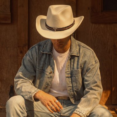 Hüte - Gårda Santaquin Crushable Wool felt Western hat (weiß)