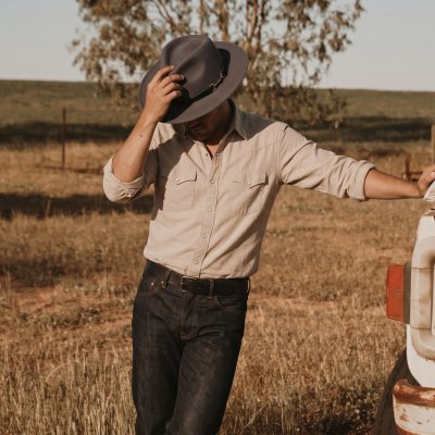 Hüte - Gårda Braga Wool felt Fedora (grau)