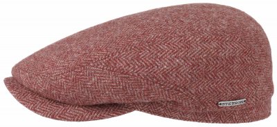 Schiebermütze / Schirmmütze - Stetson Belfast Woolrich Herringbone Flat cap (rot)