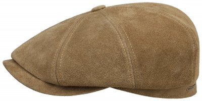 Schiebermütze / Schirmmütze - Stetson Delcambre Leather Flat Cap (braun)