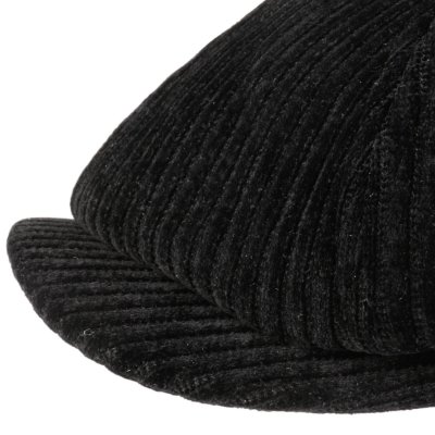 Schiebermütze / Schirmmütze - Stetson Hatteras Corduroy Jersey Newsboy Cap (schwarz)