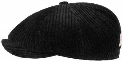 Schiebermütze / Schirmmütze - Stetson Hatteras Corduroy Jersey Newsboy Cap (schwarz)