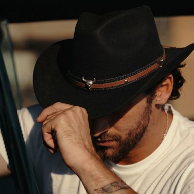 Hüte - Gårda Santaquin Crushable Wool felt Western hat (schwarz)